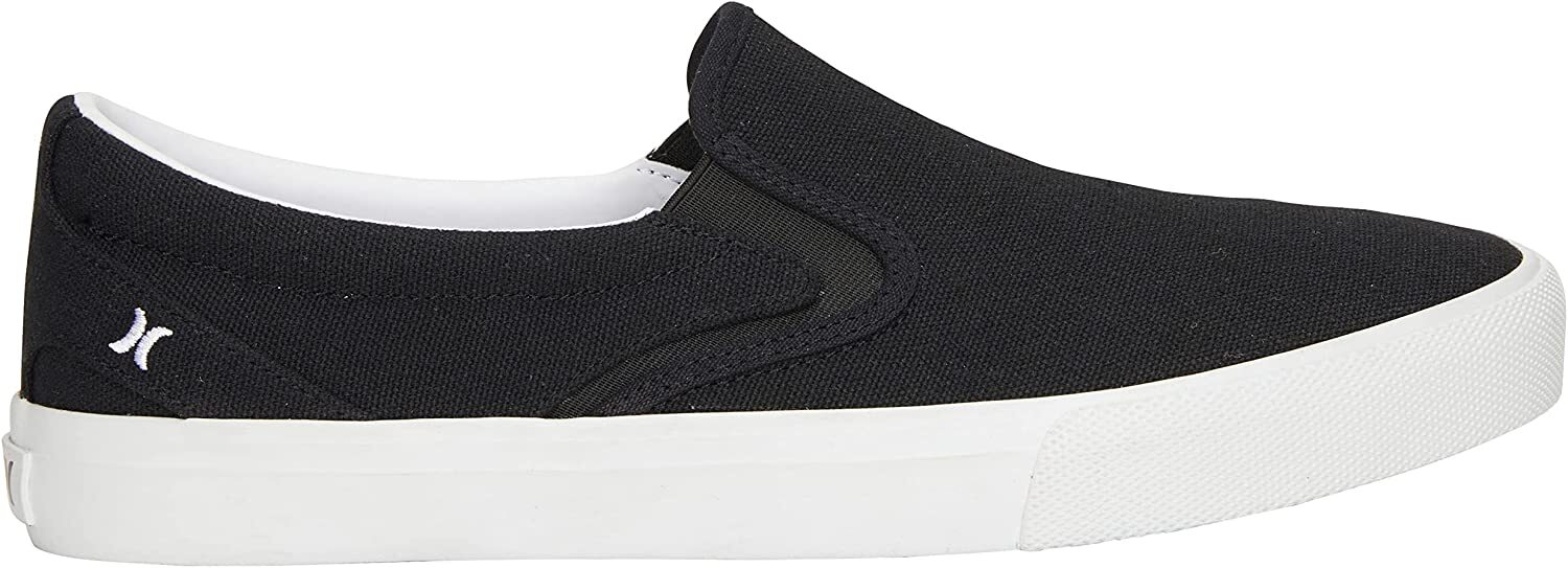Men’s Hurley Arlo Slip On Canvas Skateboarding Shoe, Multiple Sizes Black/White