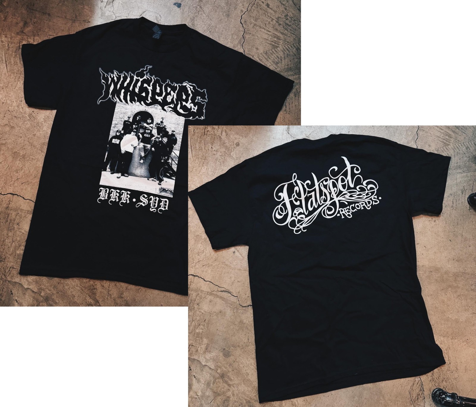 Whispers Shirt BKK SYD Metalcore Band Merch, reprint, 2-sided
