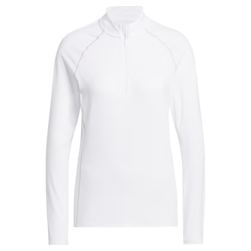 adidas women Ultimate365 Solid Quarter-Zip Mock Polo Shirt
