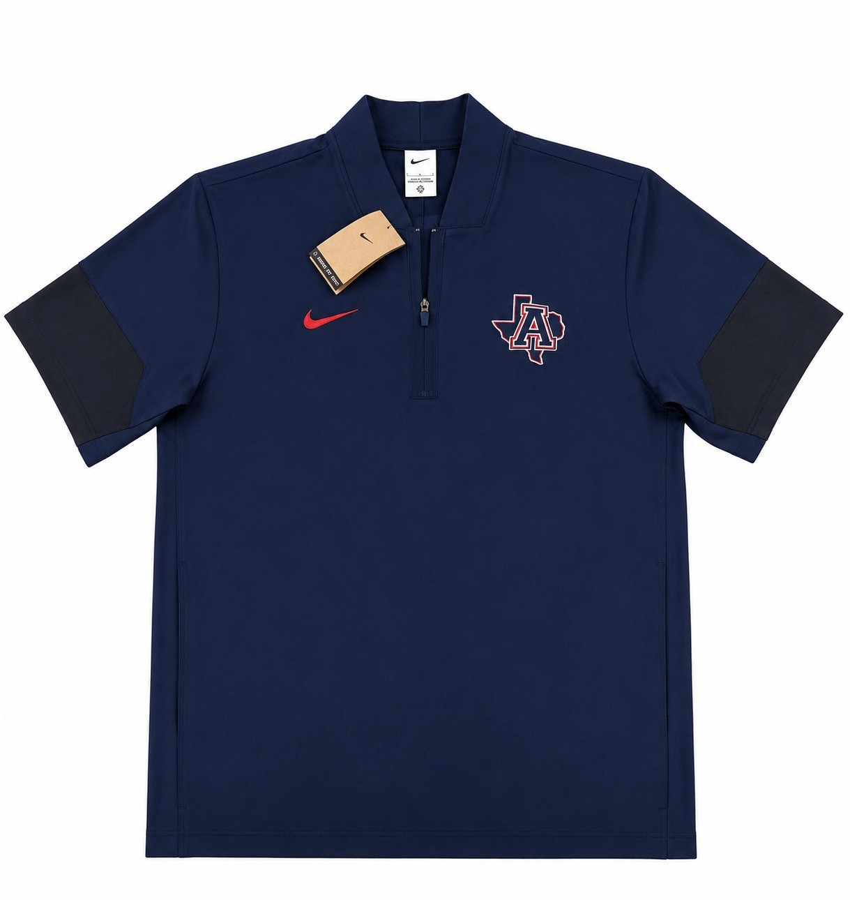 Nike Dri-FIT Quarter Zip Short Sleeve Pullover Men’s Size Large Navy Texas EUC
