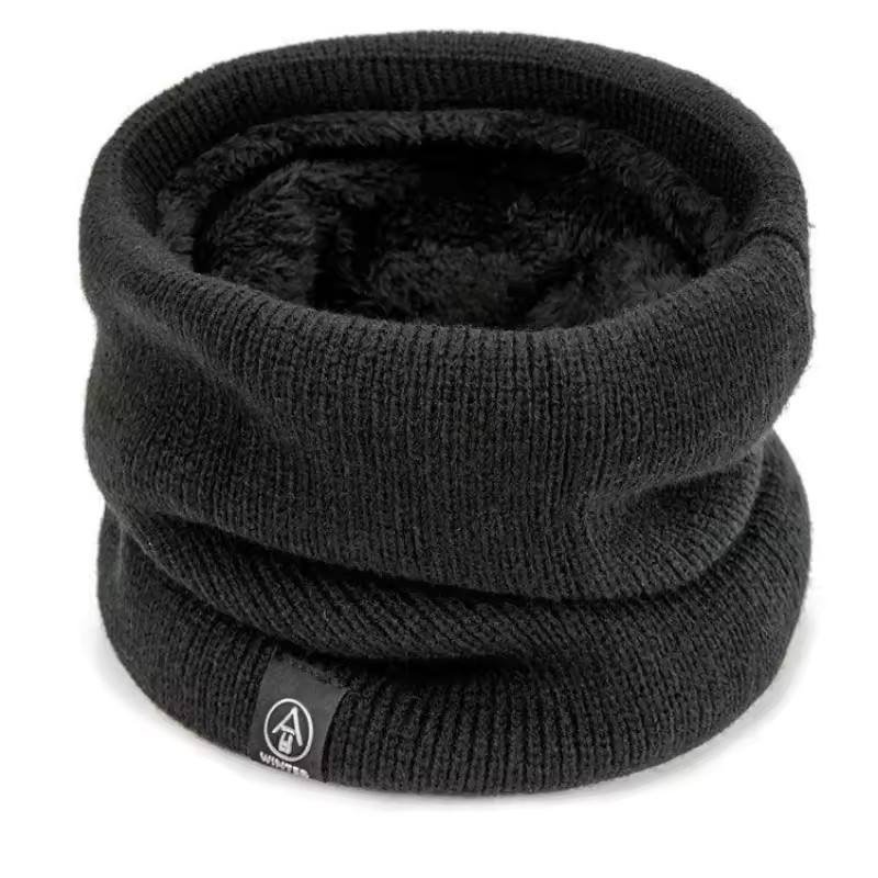 Neck Warmer Scarf Soft Double Layer Knit Loop Fleece for Women Men Warm Winter
