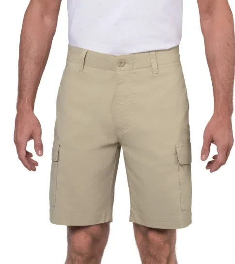 Wearfirst Men’s Classic Fit Stretch Fabric Lightweight Cargo Shorts, Tan, 30