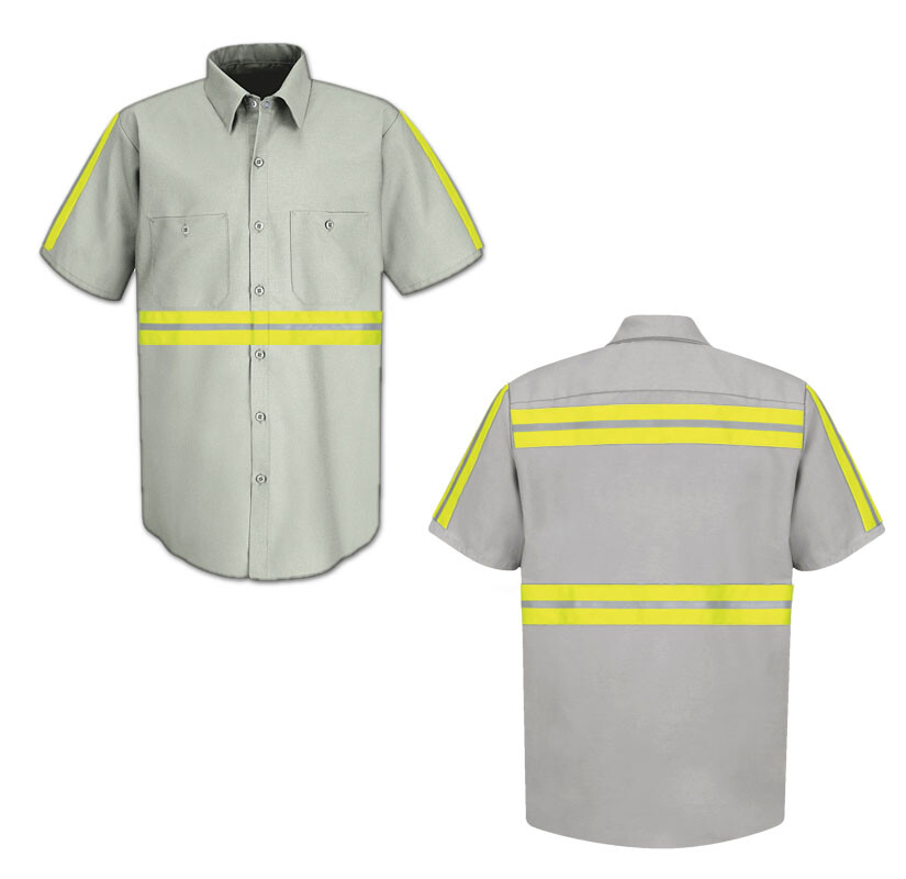 Red Kap Enhanced Visibility Hi Vis Reflective Safety Work Towing Uniform Shirts