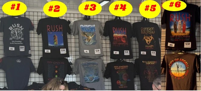 NEW Rush Band T Shirt Fifty Something North American Tour 2026 reprint