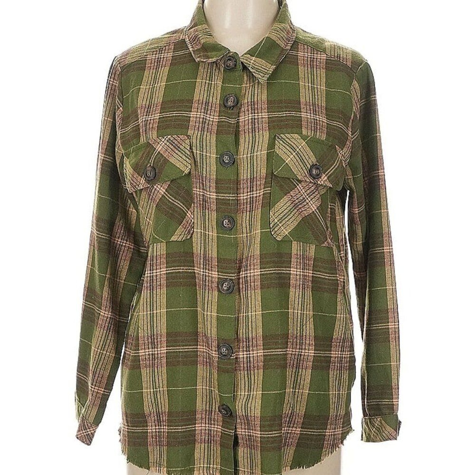Women’s Democracy Green Plaid/flannel shirt