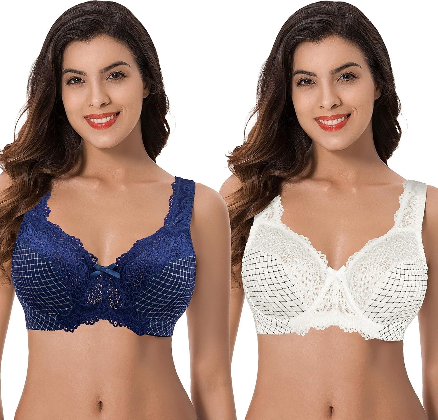 Curve Muse Women’s Minimizer Unlined / Unpadded Underwire Bra 36DDD 2-Pack