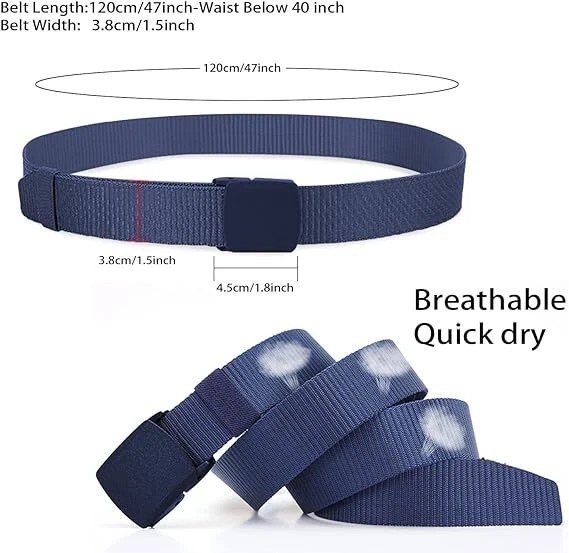 Men’s Casual Tactical Adjustable Quick Release Nylon Belts Pants Waistband New