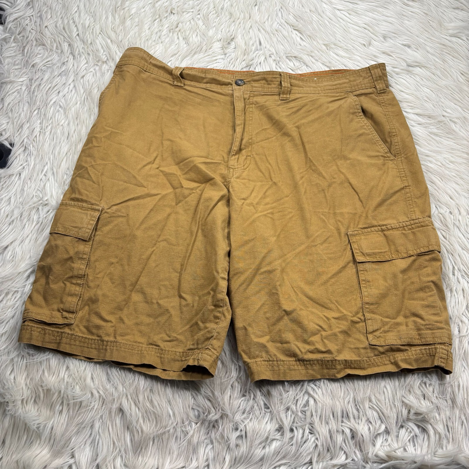 Eddie Bauer Men’s 38 Brown Rip Stop Cargo Shorts 100% Cotton