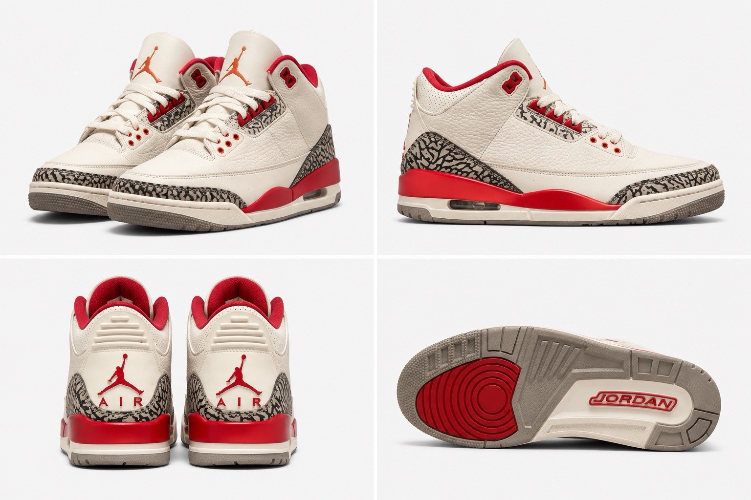 Air Jordan 3 Retro OG Fire Red 2022 DN3707-160 White Cement Grey Black NEW