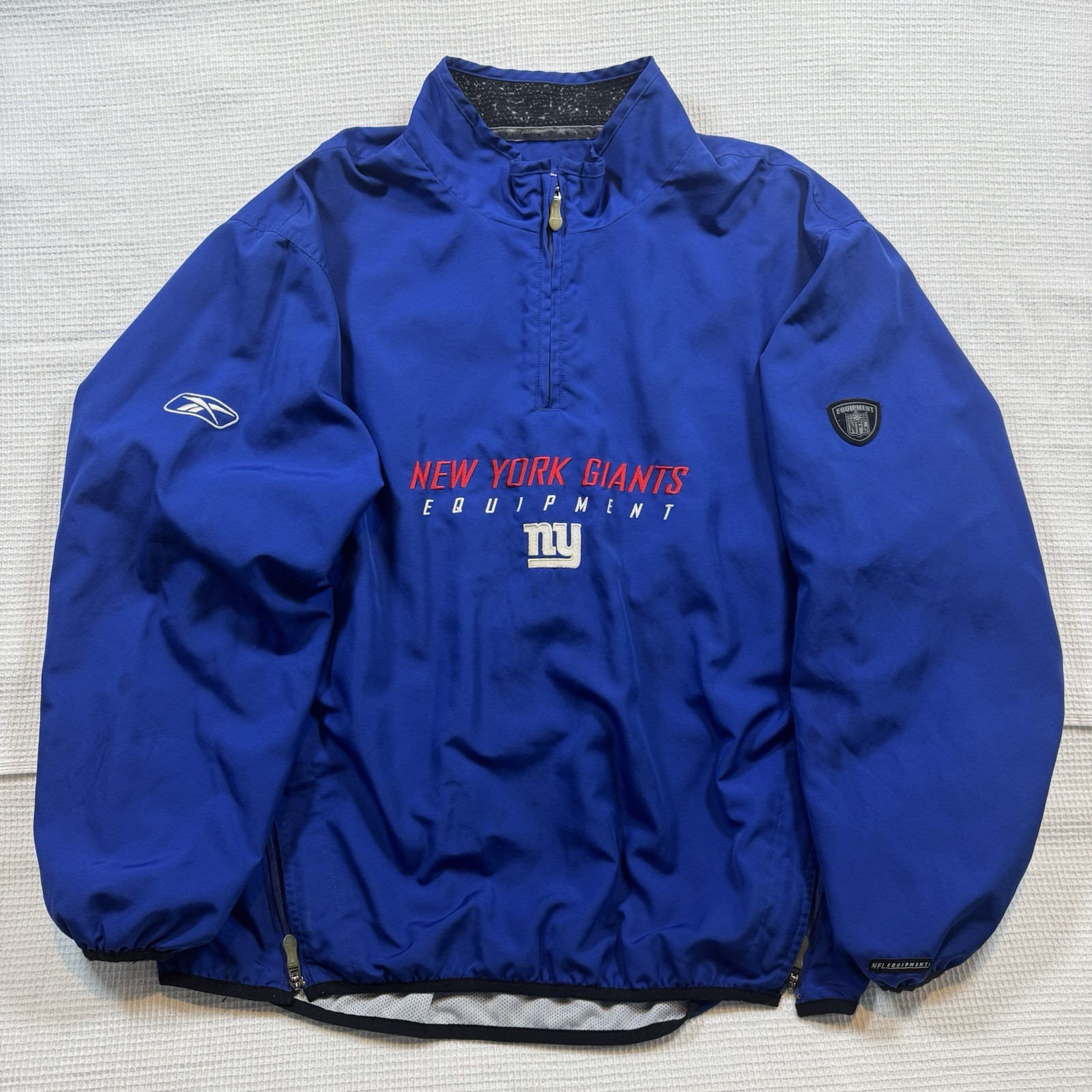 Vintage Reebok Quarter Zip Windbreaker Jacket Men’s L NFL New York Giants Blue