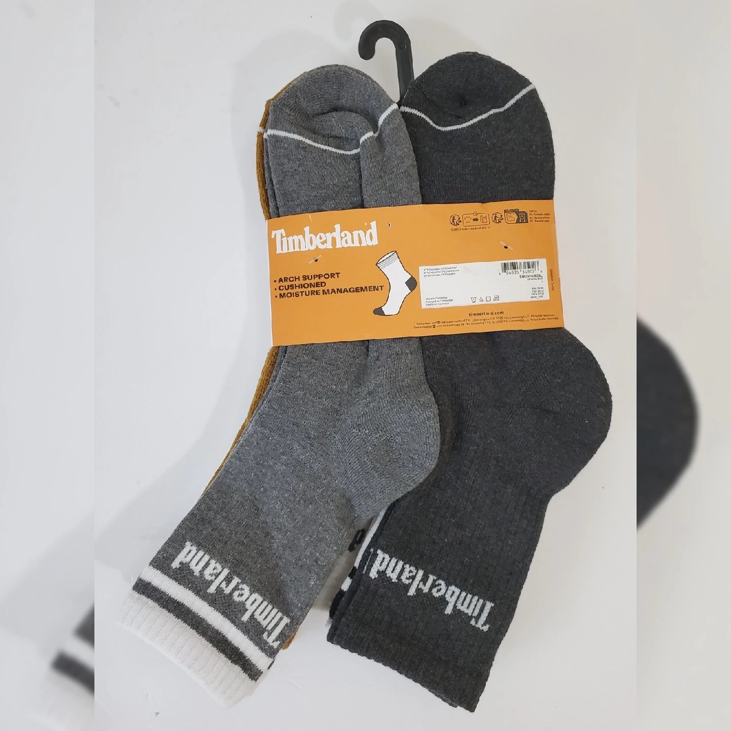 TIMBERLAND PERFORMANCE CUSHIONED HIGH QUARTER SOCKS MEN 6 PAIRS SIZE 9-12 MULTIC