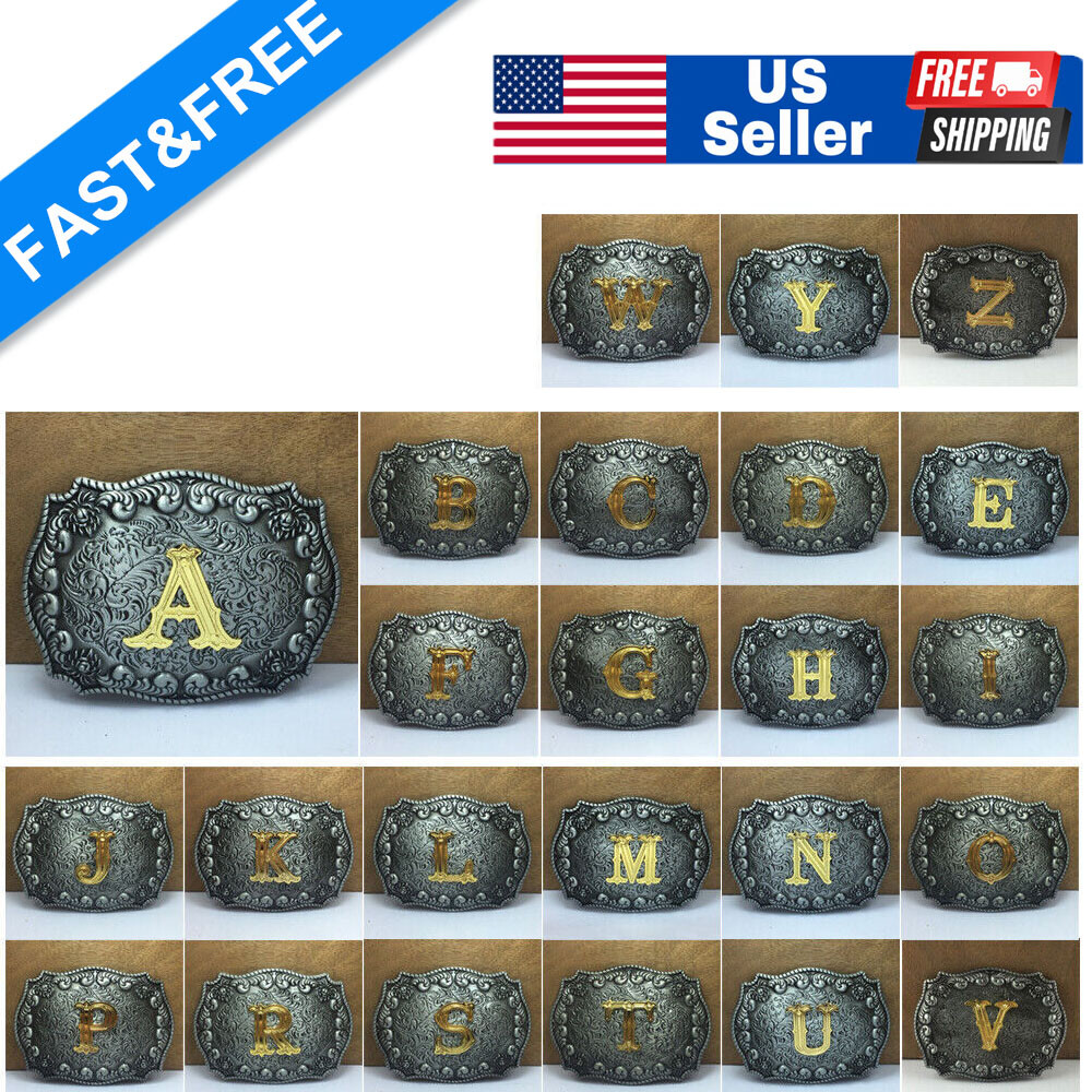 Initial Letter A to Z Western Cowboy Rodeo Belt Buckle USA Seller Free Shipping