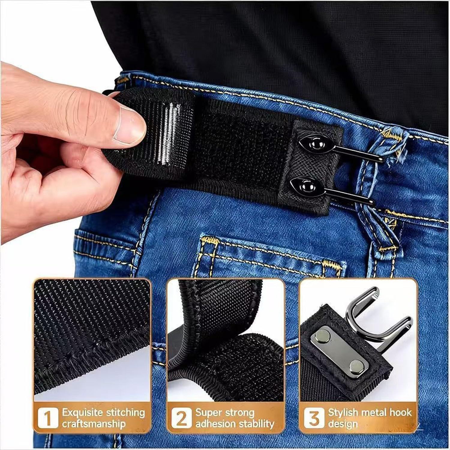 Portable elastic belt adjustable buckle available for men and women
