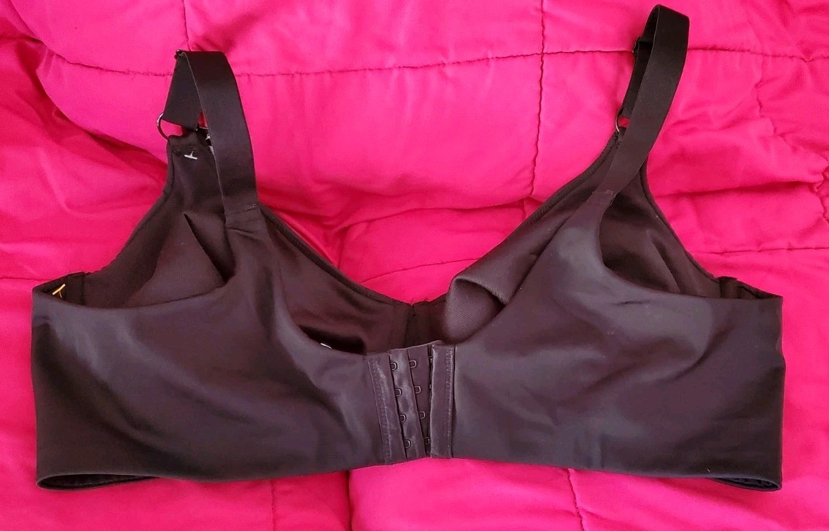 Avenue Back Smoother Bra Black 46D Plus Size Underwire Molded Cups New