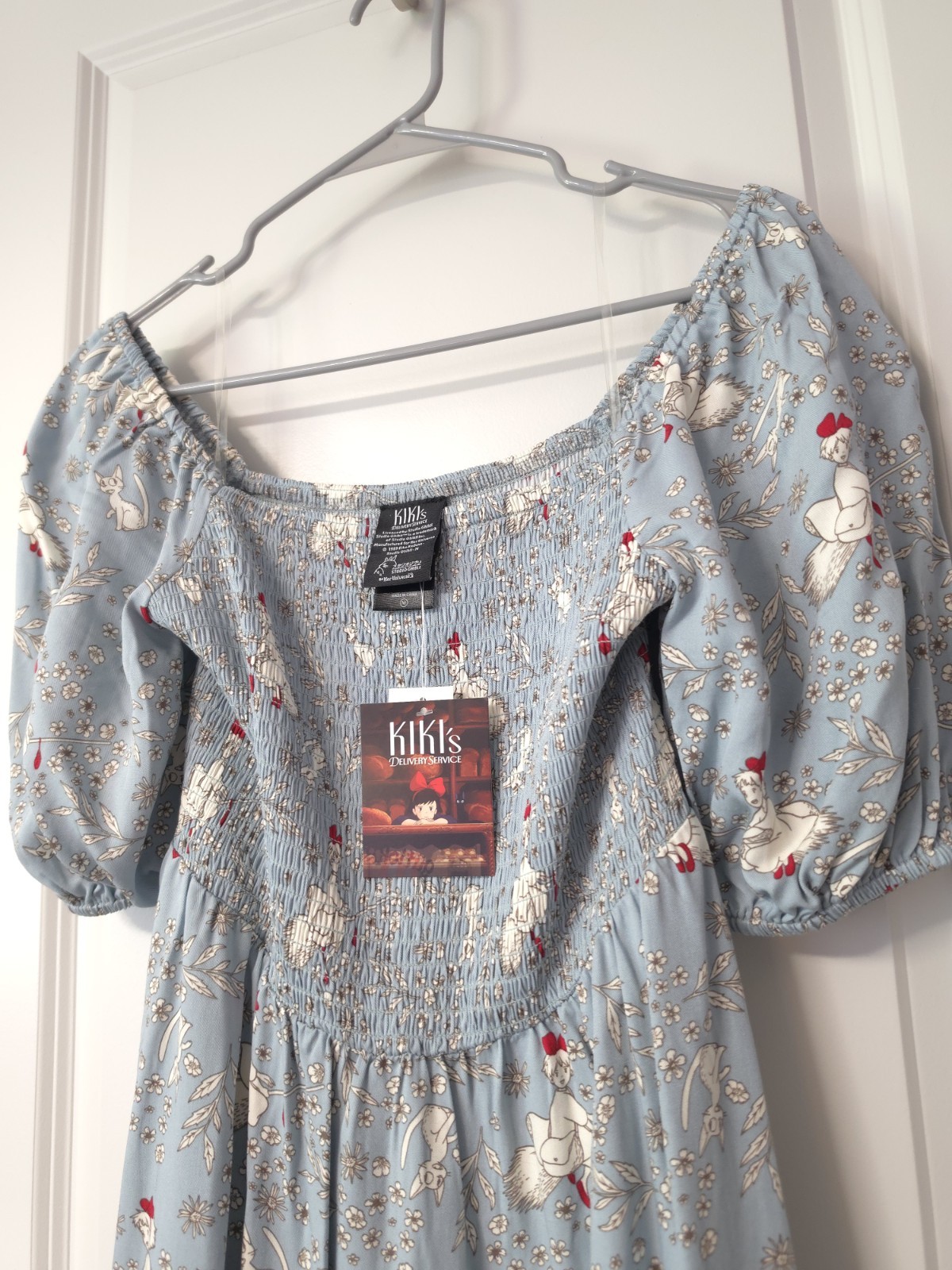 Her Universe Kiki’s Delivery Service Blue Floral Square Neck Dress Size M NWT