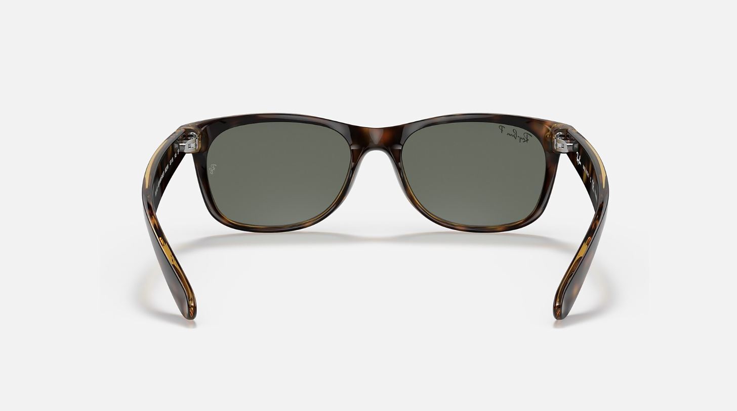Ray-Ban New Wayfarer Tortoise / Green Polarized 58mm Sunglasses RB2132 902/58 58