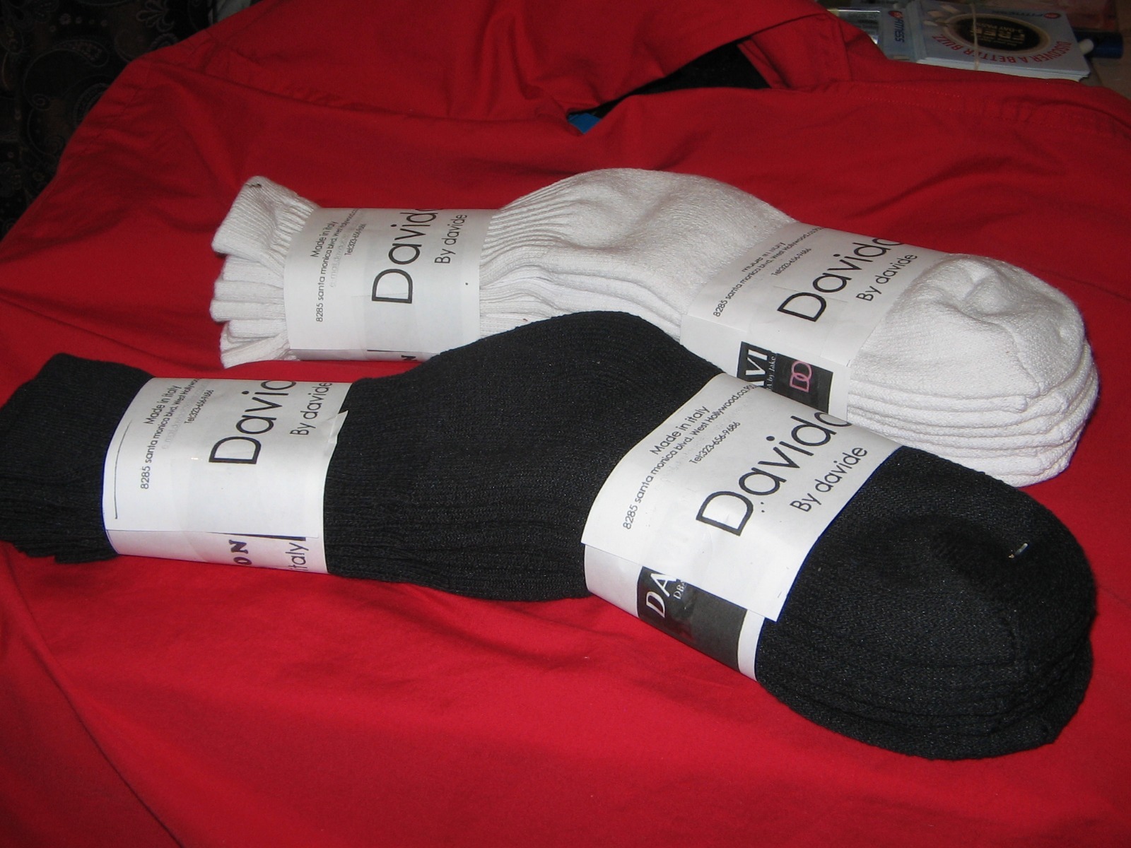 Mens socks made in Italy 100% cotton 12 pairs size 9-11 or 10-13 davido casual