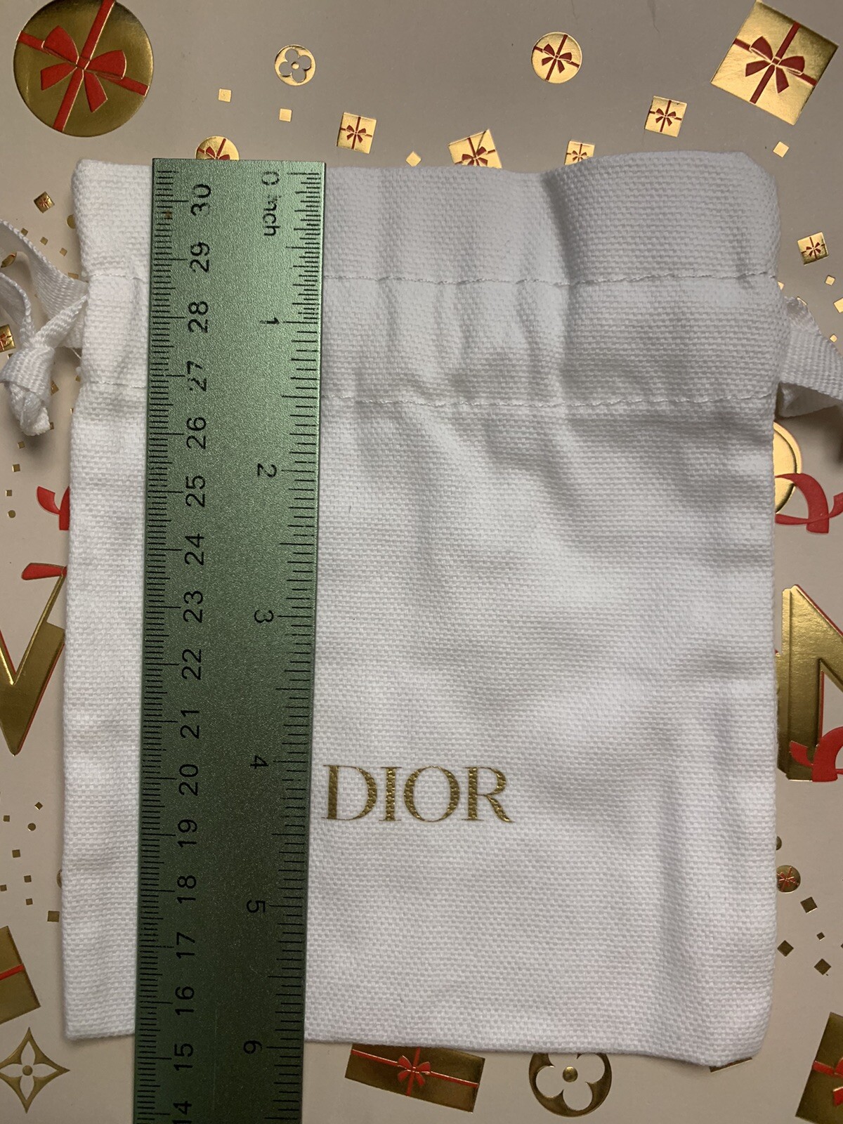 New Christian Dior White Mini Drawstring Cotton Dust Bags Jewelry Storage Pouch