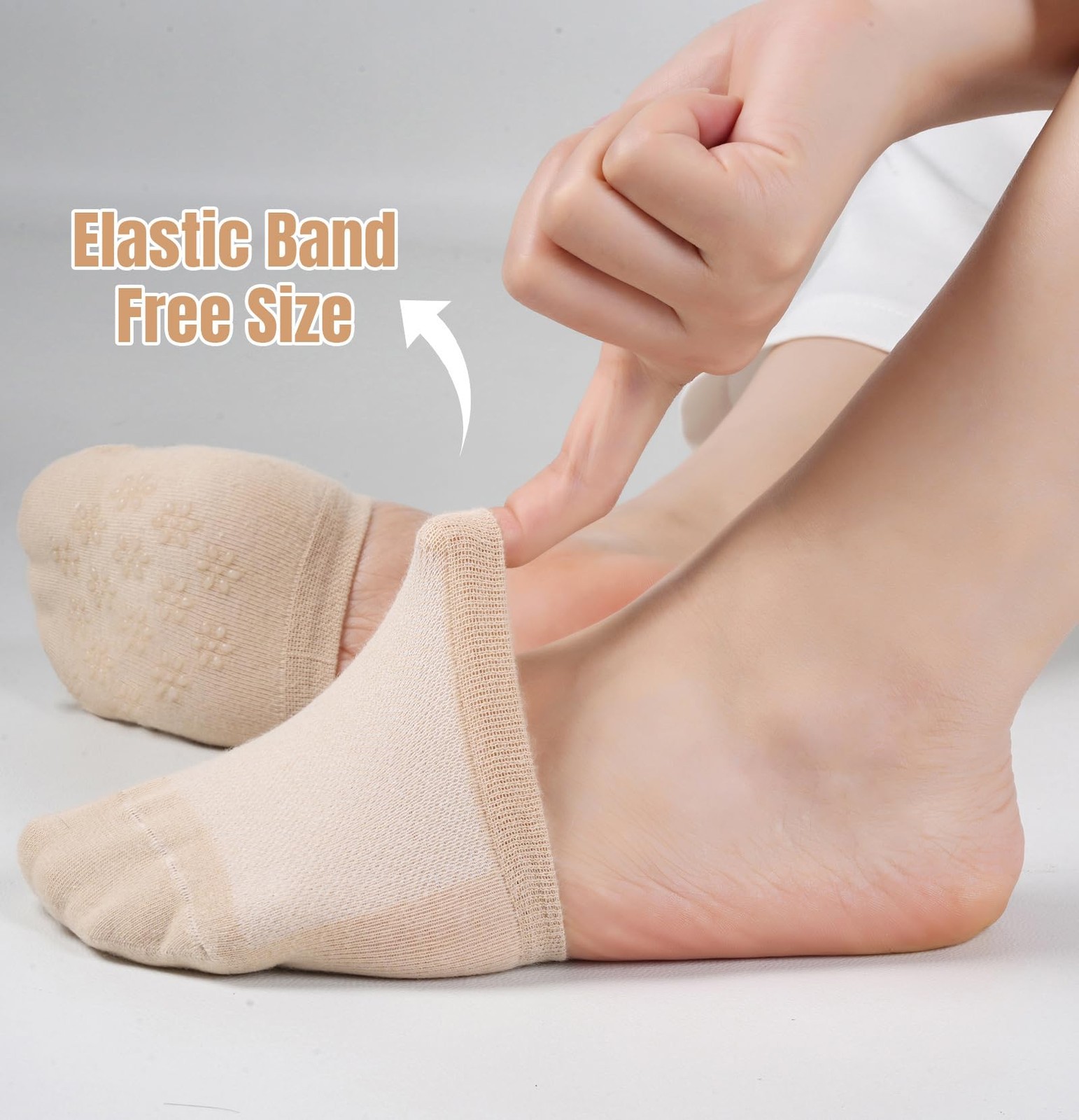8× Invisible Toe Socks Womens for Mules Half Socks Toe Topper Covers Non-slip US
