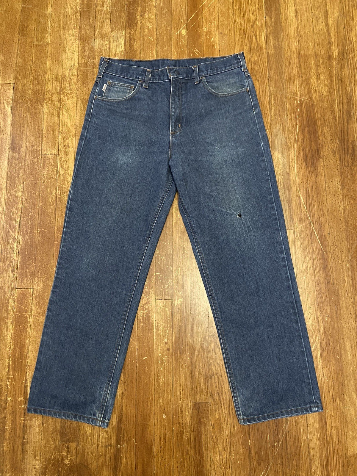 Carhartt FR Work Flame Resistant FRB150 PRW Medium Wash Denim Jean 36×30