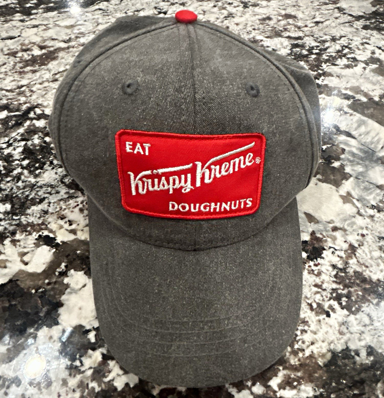 Vintage Krispy Kreme Doughnuts Patch Hat Grey Washed Canvas hat