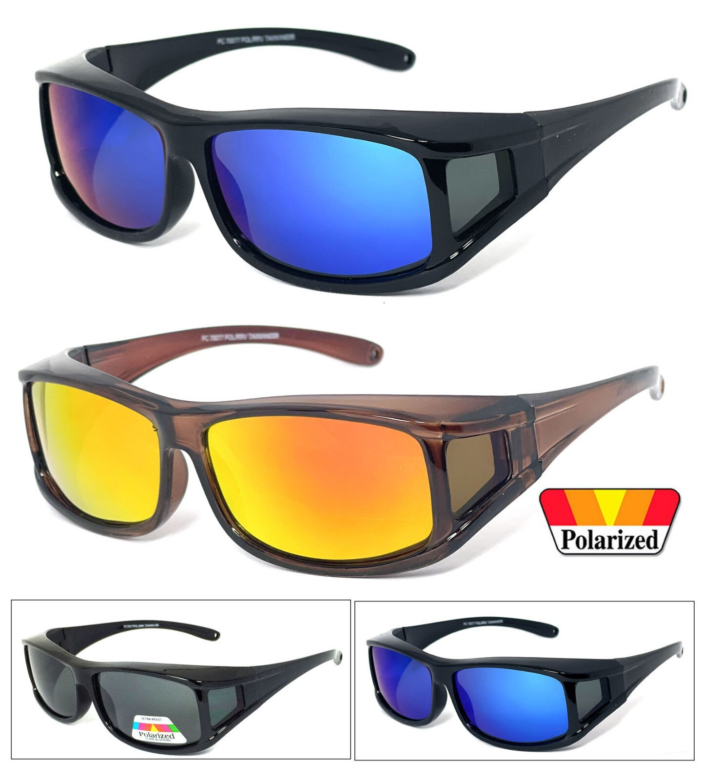 POLARIZED Anit Glare Square Lens Cover Fit Over Glasses Sunglasses UV Protect