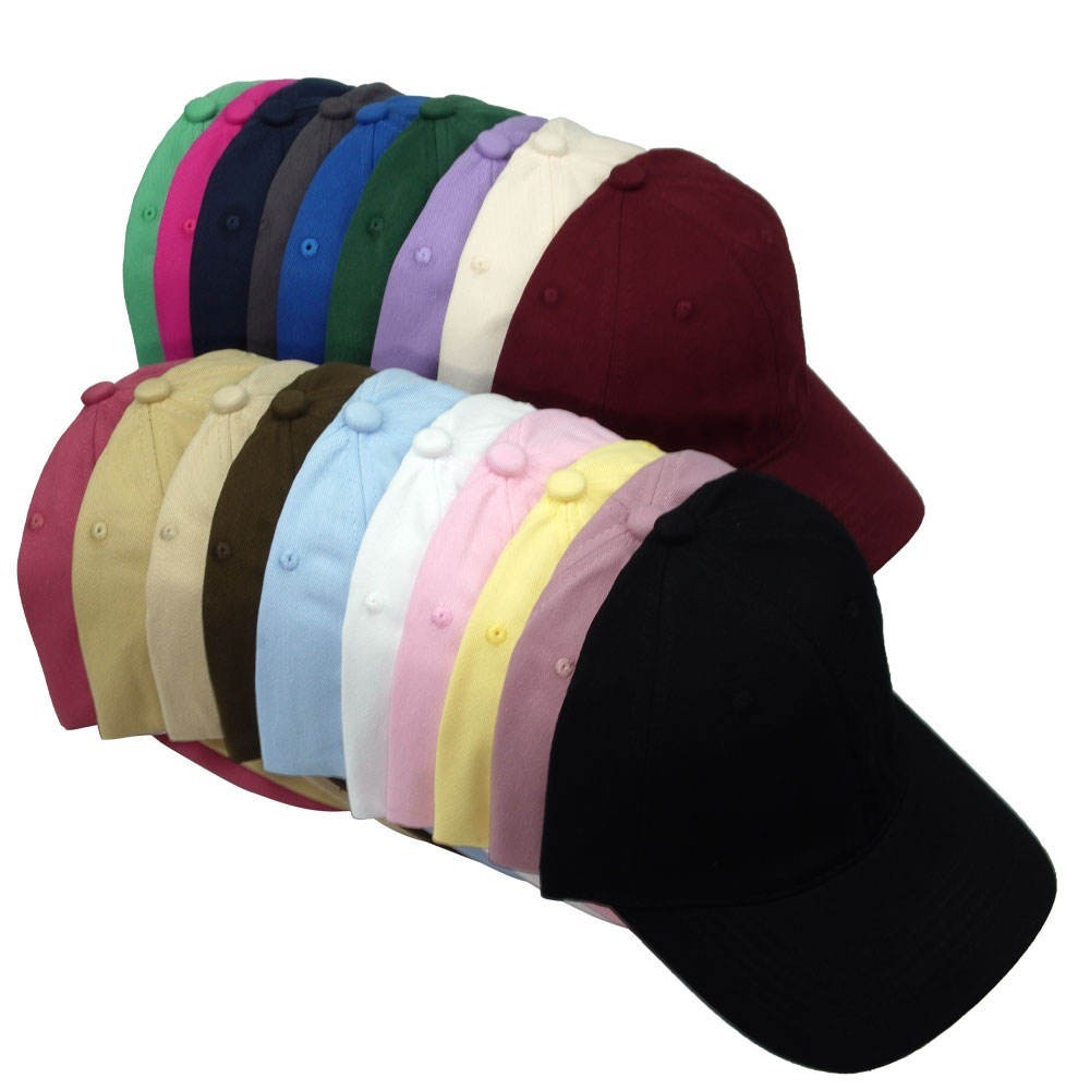Cotton Baseball Cap Ball Dad Hat Adjustable Plain Solid Washed Men Washed