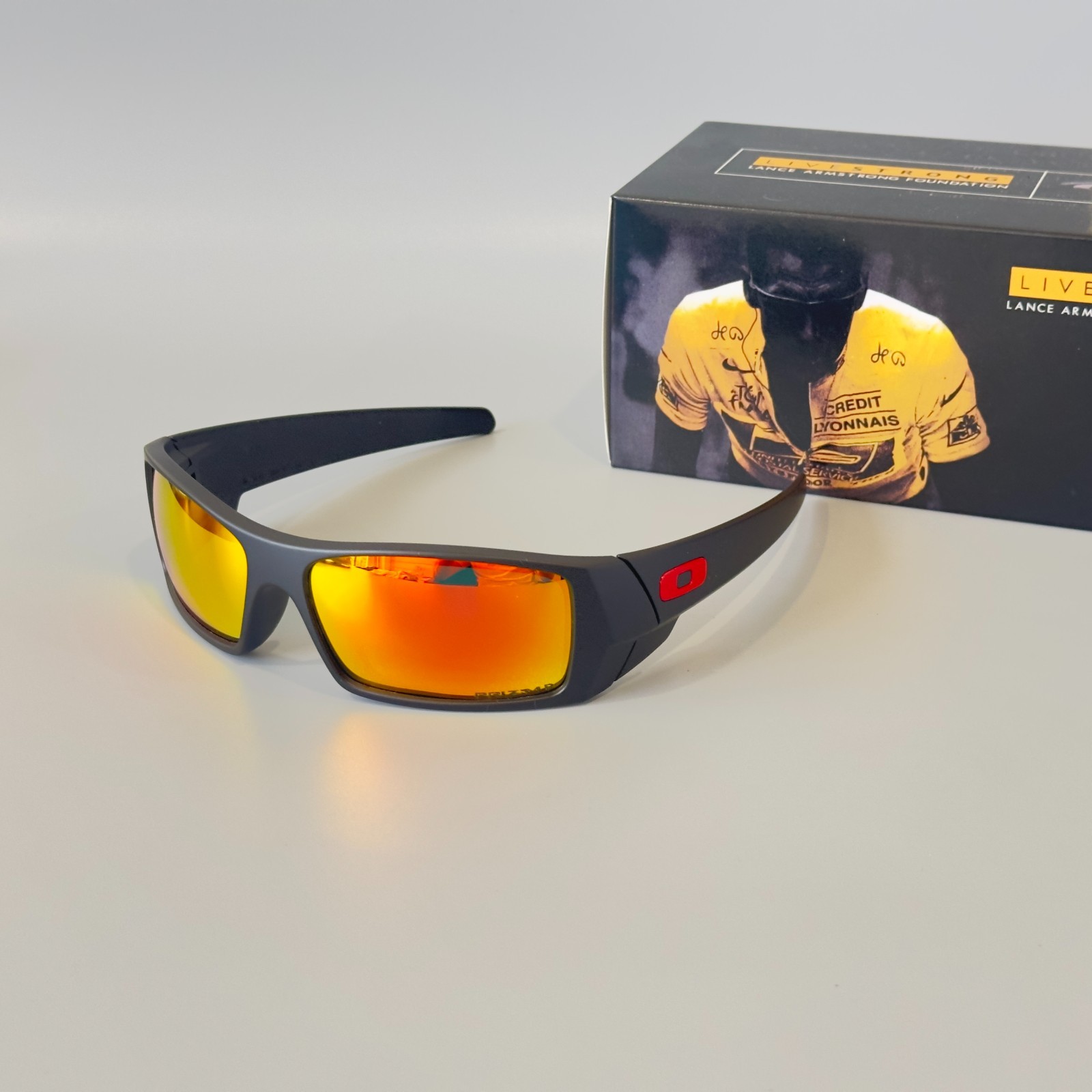 Oakley Gascan Polarized Sunglasses OO9014 Matte Black/Ruby Iridium Lens