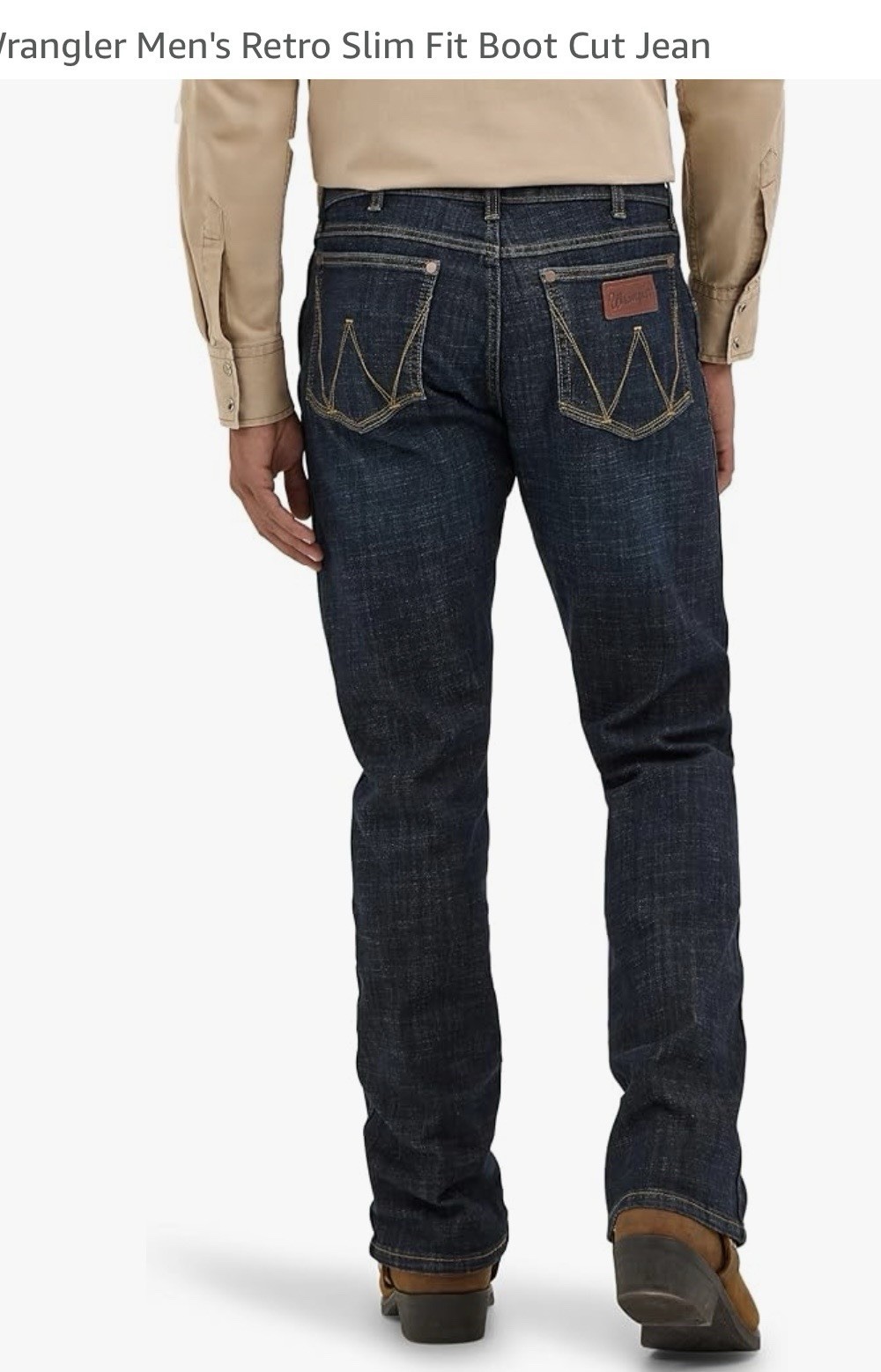Wrangler Men’s Retro Dark Blue Slim Fit Bootcut Jeans 77MWZDX