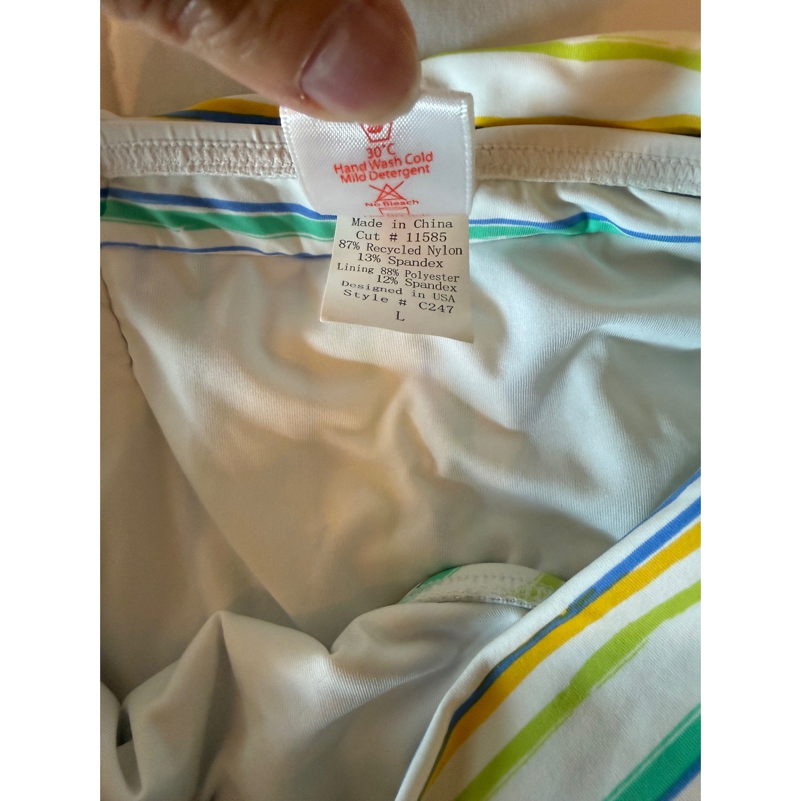 Swim Systems Multicolor Striped Tankini Top & Bikini Bottom Set 38DD C792