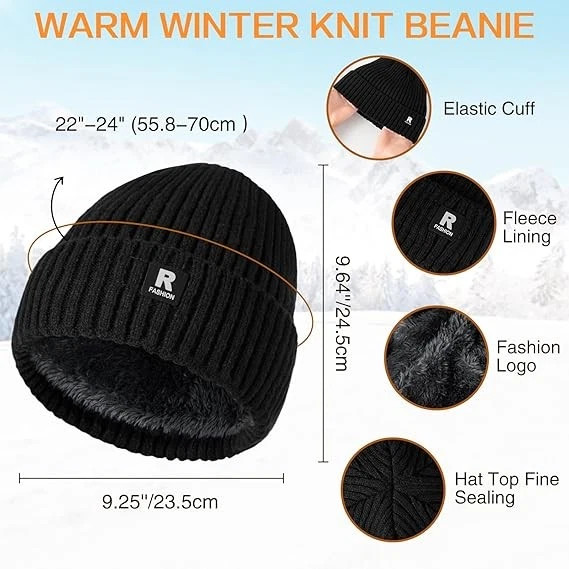 2PCS Military Tactical Skull Cap Winter Warm Fleece Windproof Ski Beanie Hats