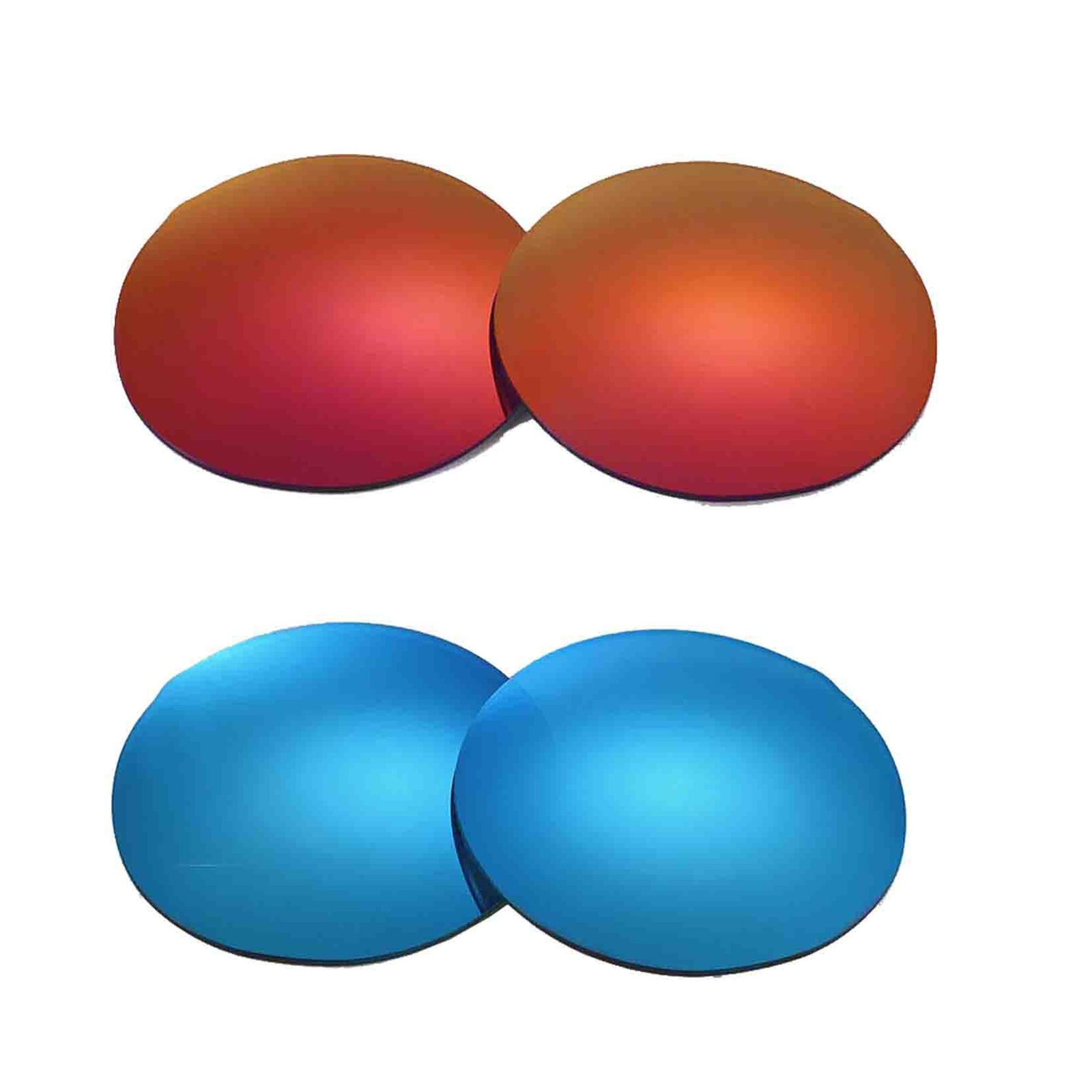 Walleva Two Pairs Polarized Lenses For Oakley Madman – Fire Red + Ice Blue