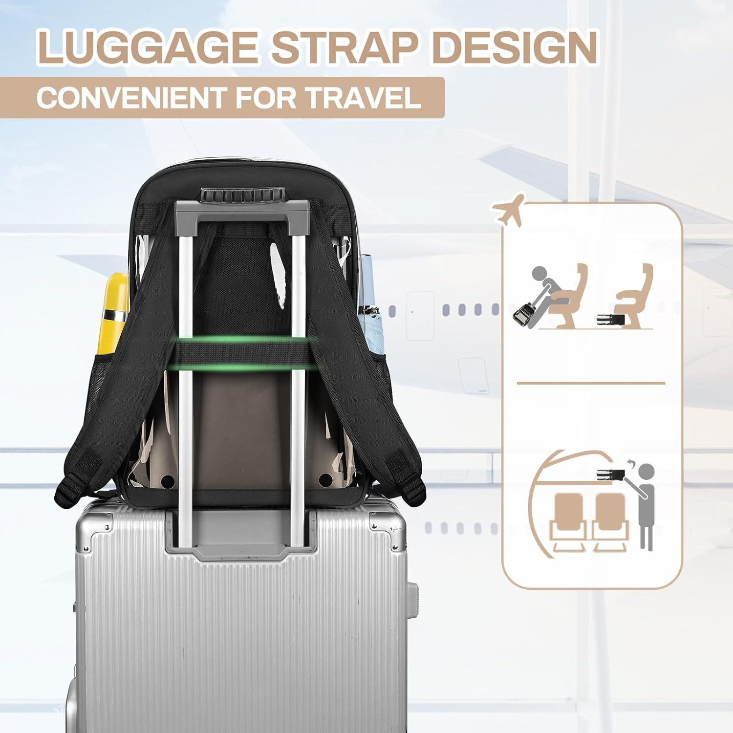 Clear Backpack, Heavy Duty See through Book Bag for Work, Security, Concerts, Co