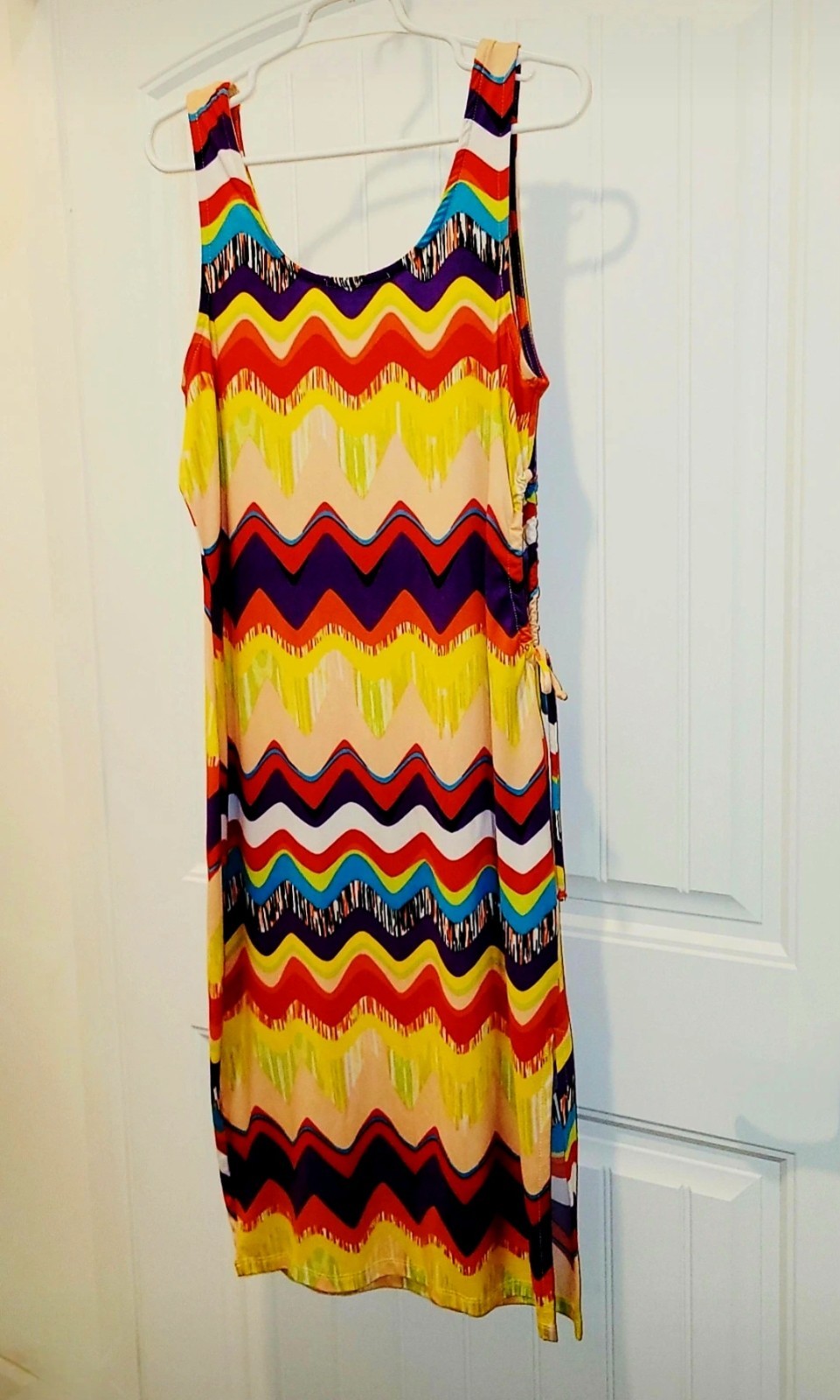 Almost Famous Vibrant Tropical Chevron Cut-Out Maxi Dress – Size 3X
