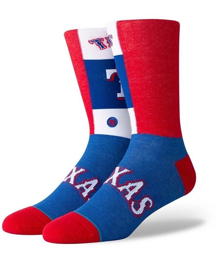 Stance Adult Red Crew Cotton MLB Baseball Texas Rangers Pop Fly Socks Sz M 6-8.5