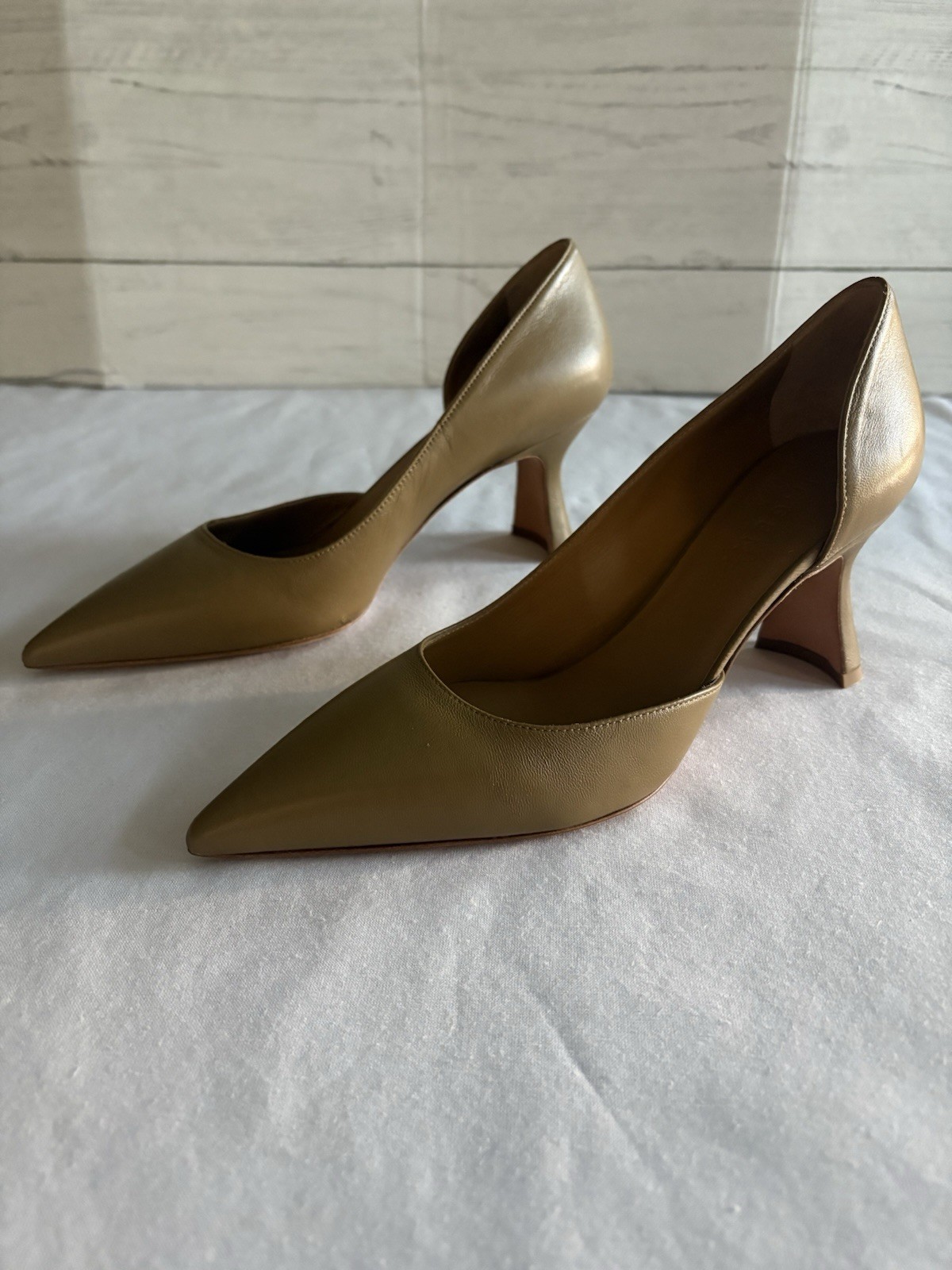 M.Gemi Italy Olive Taupe Women’s D’Orsay Pumps Heels Sandals Size 8 US 38 EU