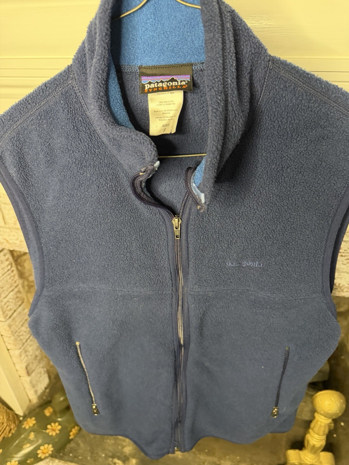 Vintage Patagonia Synchilla Fleece Vest Men’s S Full Zip Made in USA Materials
