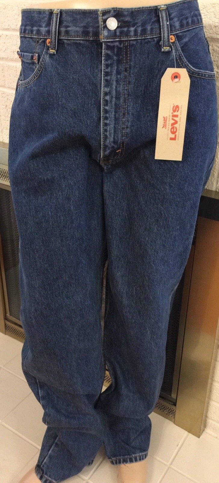 NWT 5 Pocket MEN LEVI JEANS 550 Relaxed 4886 Denim 36×34 Straight Leg