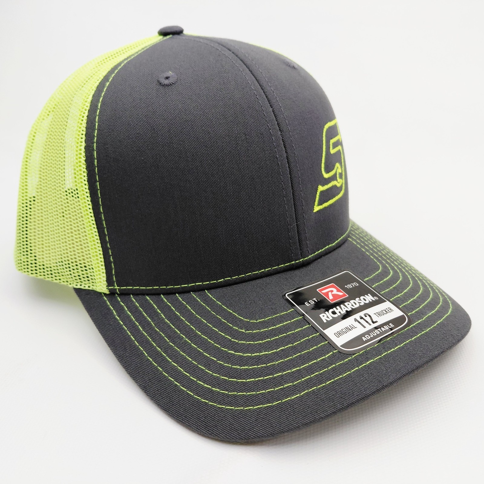 Richardson 112 Trucker Cap Hat Mesh Snapback Snap-On Embroidered Fluorescent