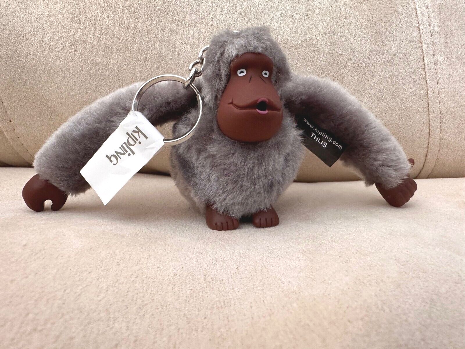 KIPLING MONKEY KEYCHAIN KEY RING FOB CHARM BLACK GREEN BLUE GRAY SUCKS THUMB