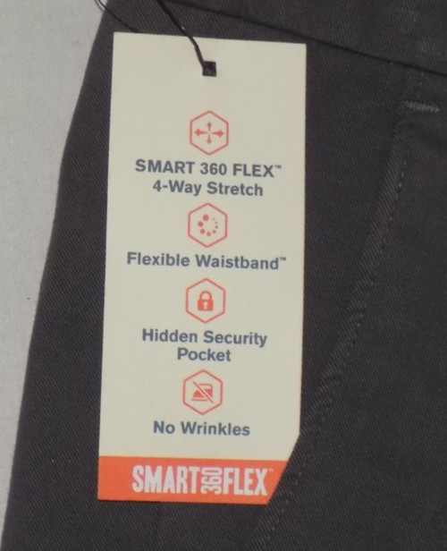 DOCKERS Men’s Workday Khaki 4-Way Stretch Slim Fit Pants Dark Gray 33X32 New