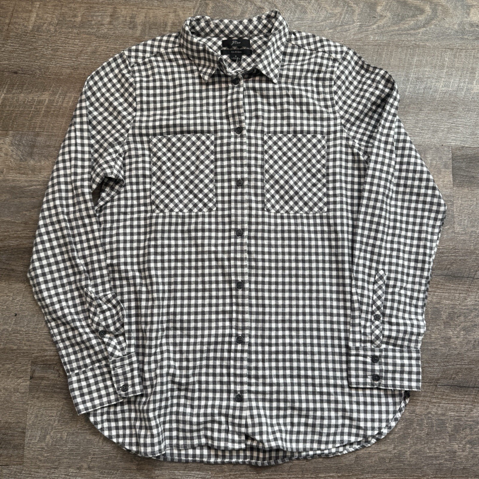 J Crew Women’s Classic Fit Boy Shirt in Gingham Buffalo Check Flannel NEW Size 8