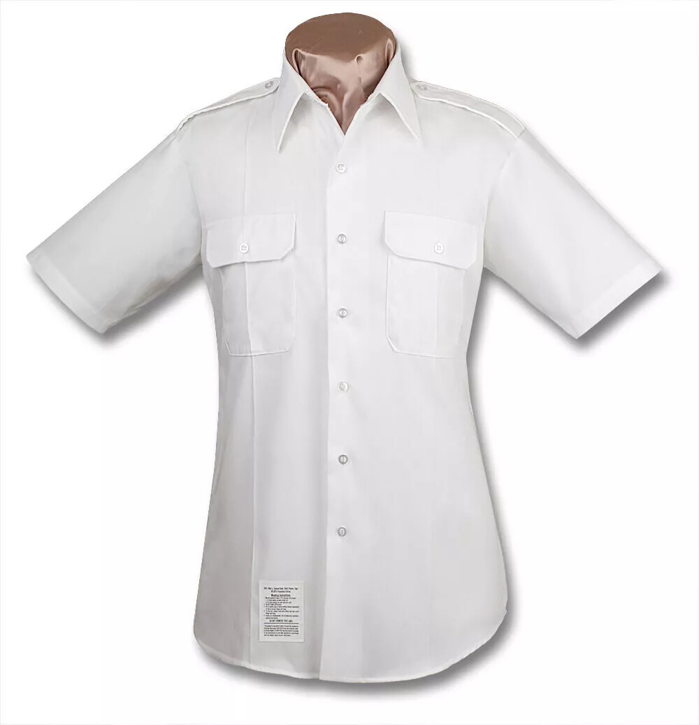 MEN MALE ARMY SERVICE UNIFORM ASU WHITE SHORT SLEEVE SHIRT SIZE 15 & 15 1/2