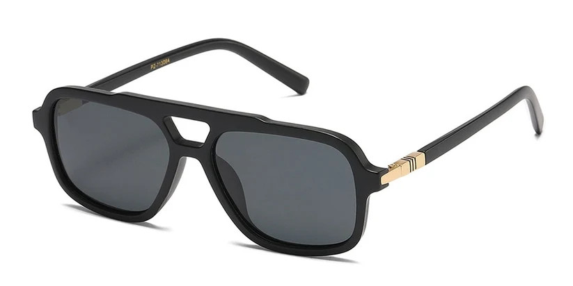Polarized Sunglasses | Rectangle | Black Frames | Tinted Lens + Case /Cloth