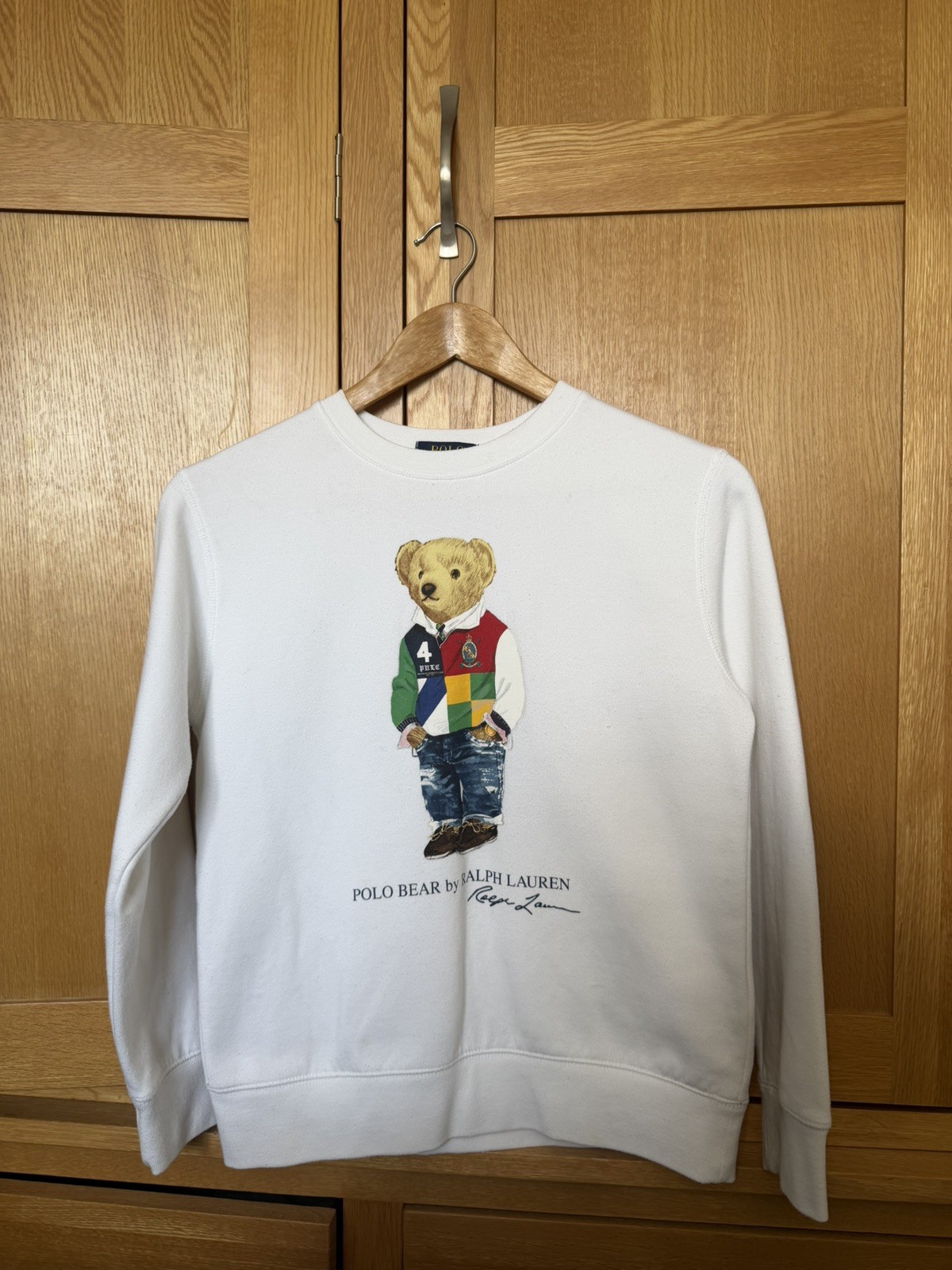 POLO RALPH LAUREN WOMENS POLO BEAR COTTON SWEATSHIRT SIZE XS ( 10-12 years)