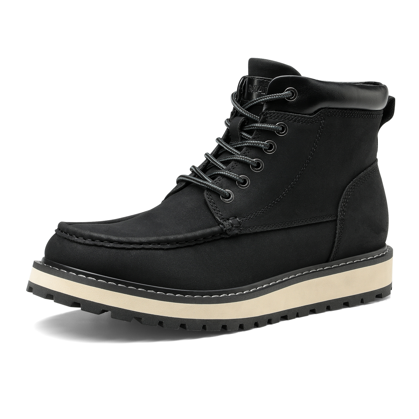 Men’s Moc Toe Boots Comfortable Lightweight Formal Casual Wedge Boots Shoes