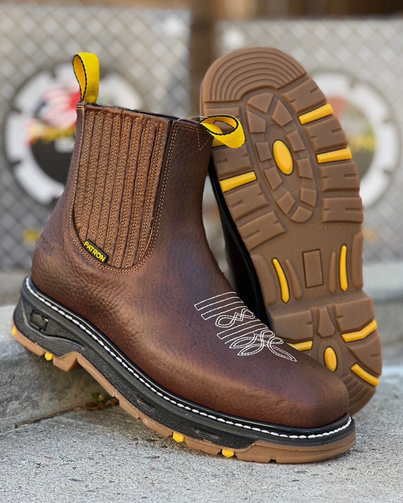 MEN’S WORK BOTINES PATRON GENUINE LEATHER OCRE POLYURETHANE ANKLE BOOTS 3073
