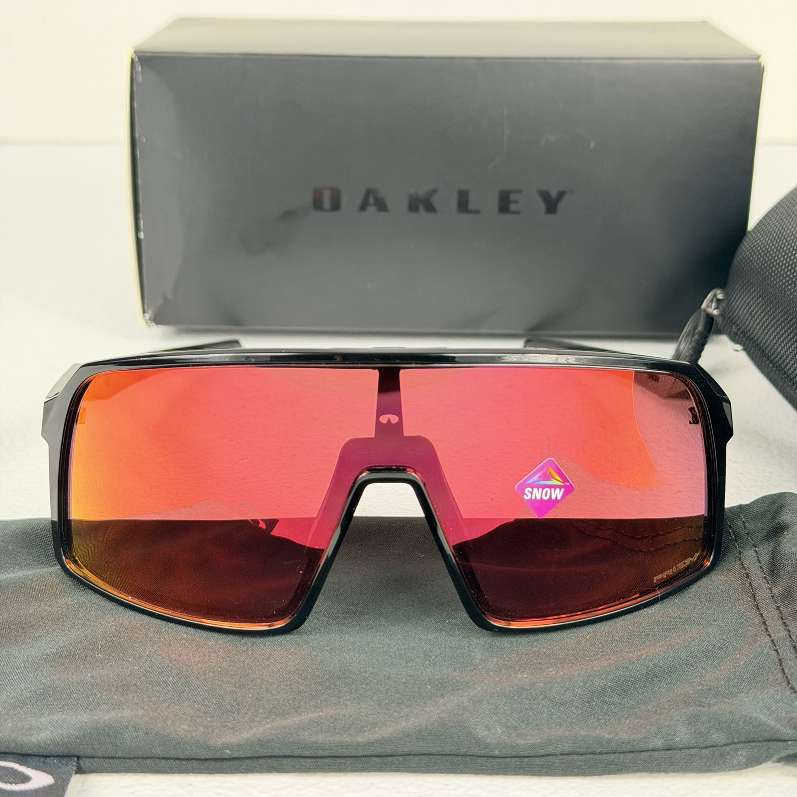 Oakley Sutro Shield Sunglasses OO9406-9237 Polished Black Prizm Field RED