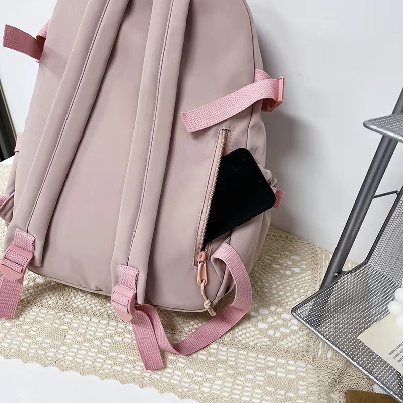 Cute Kawaii Waterproof Nylon School Backpack Laptop Book Bag Multi Pocket Women