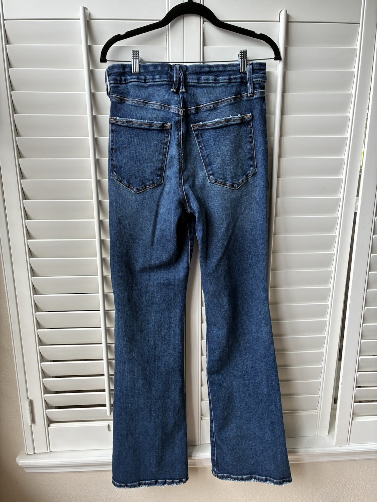Good American Soft Tech Good Classic High-Rise Bootcut western Jeans Stretch 12